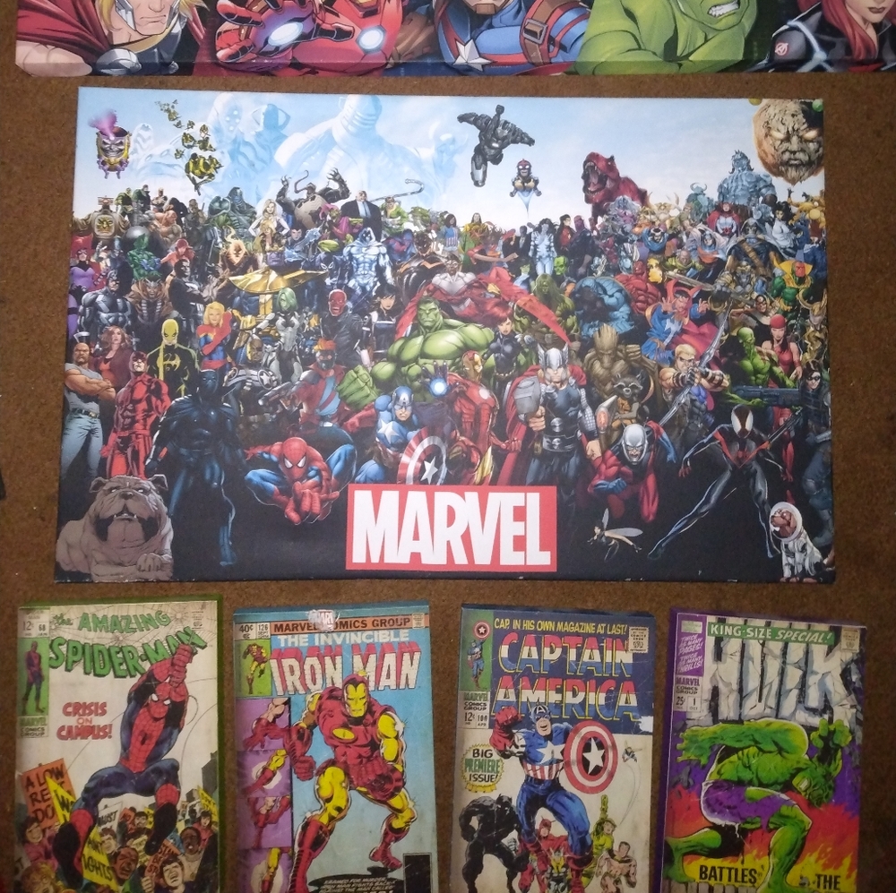 Marvel wall art Spiderman, hulk, Captain America, ironman